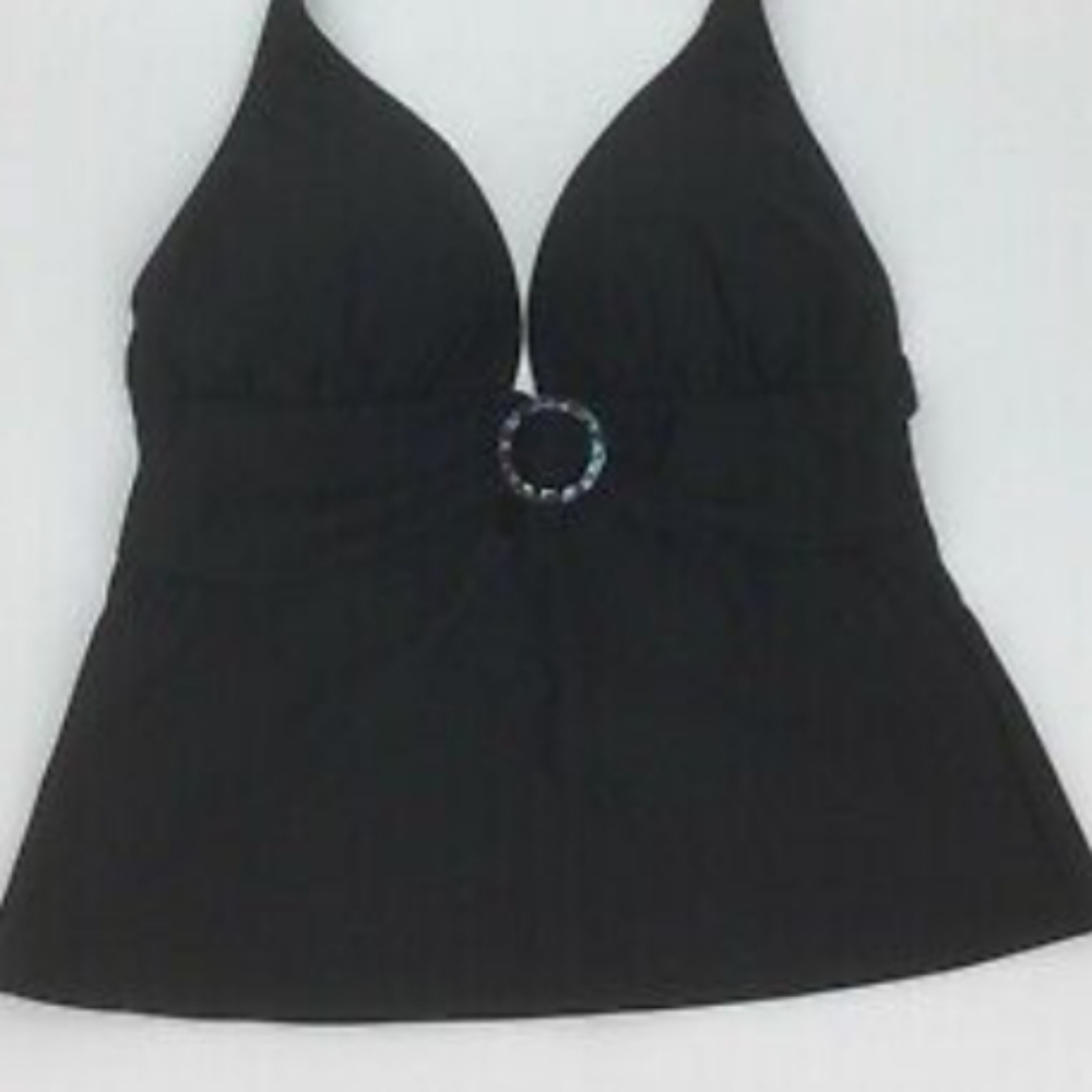 BAR III BLACK TANKINI TOP XL